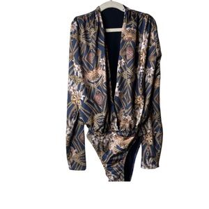 Doux Brazilian swimwear long sleeve bodysuit sz XS
